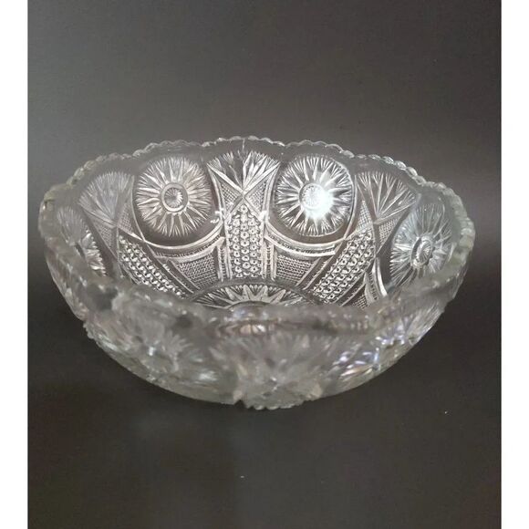 US Glass Spinning star serving bowl clear 8 1/4 in Holiday - Picture 4 of 10